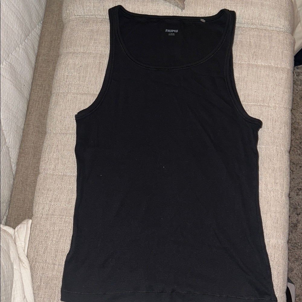 SKIMS MEN Cotton Rib Tank Top XL Black new without tags